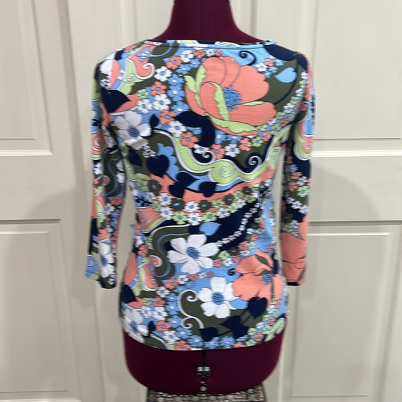 Talbots 3/4 Sleeve Bateau Neckline Tee Shirt - Size XS - Picture 3 of 13